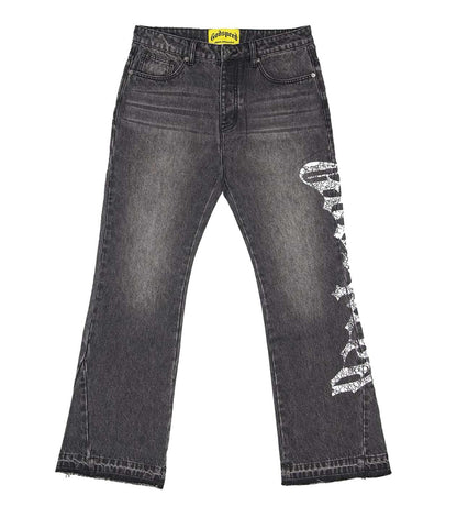 Godspeed OG Logo Flared Denim Grey Wash