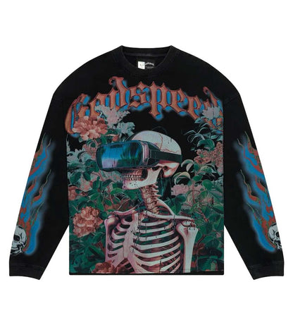 Godspeed Vision Flowers VVS L/S Tee Washed Black